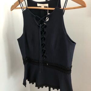 Dark blue black Jonathan Simkhai top